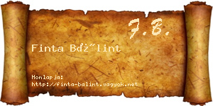 Finta Bálint névjegykártya