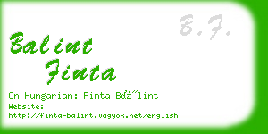 balint finta business card